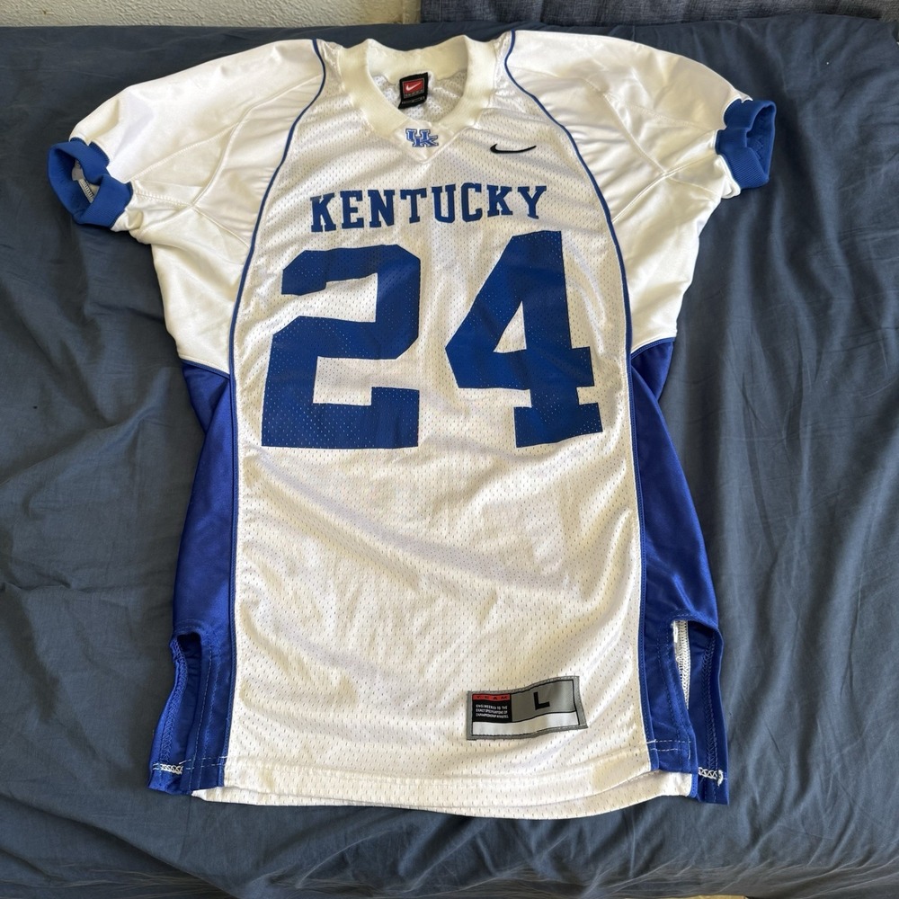 Nike Kentucky White & Blue Football Jersey #24